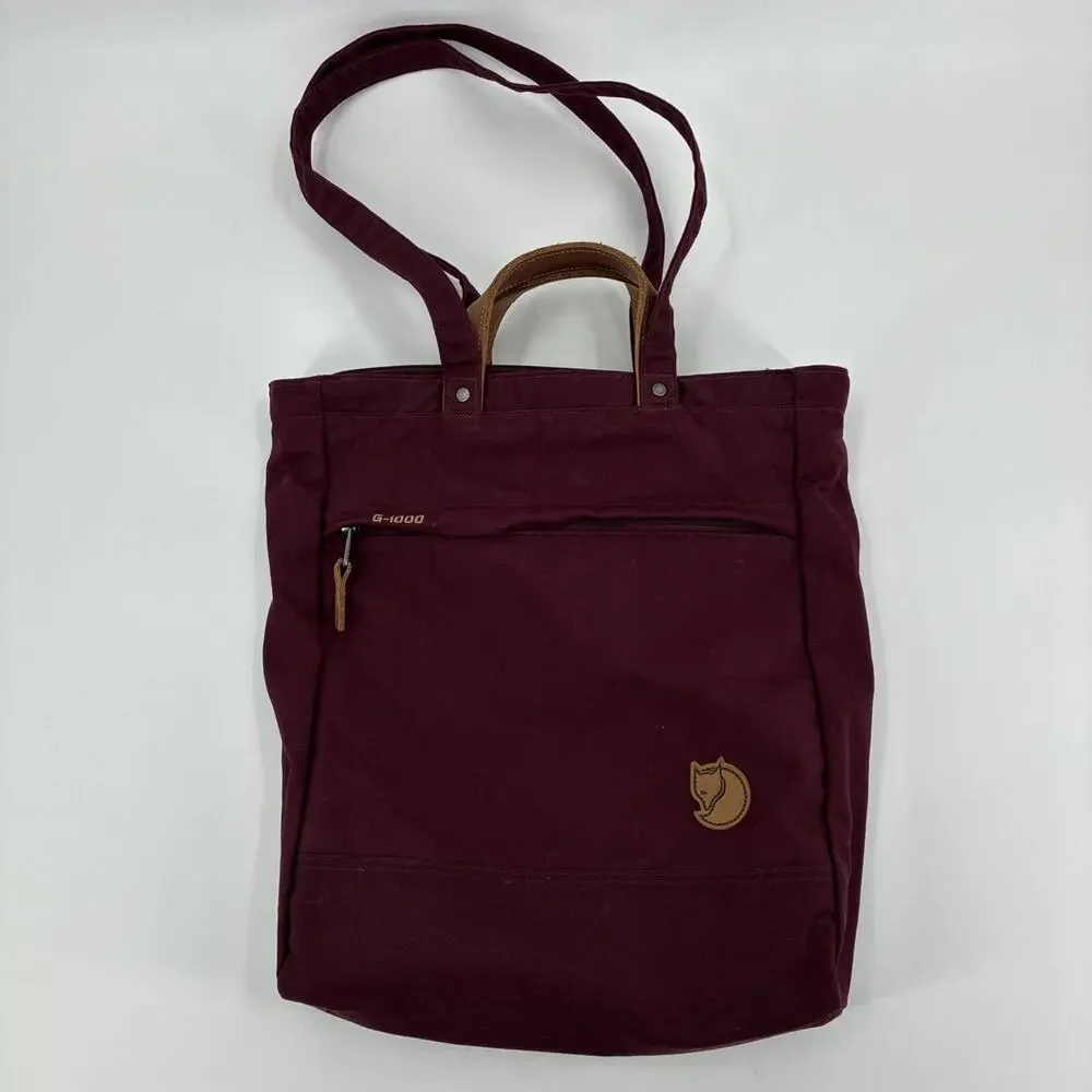 Fjallraven G-1000 Totepack No. 1 Maroon Bag Tote Shoulder Backpack Travel Zipper